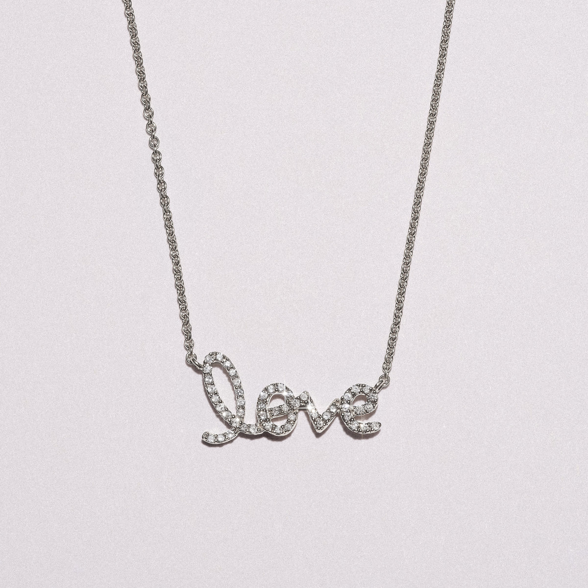 Love Motif 0.20ct Lab Diamond Necklace in Sterling Silver