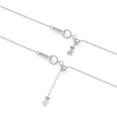 Icon Bezel 0.50ct Round Cut Lab Diamond Station Necklace in Sterling Silver