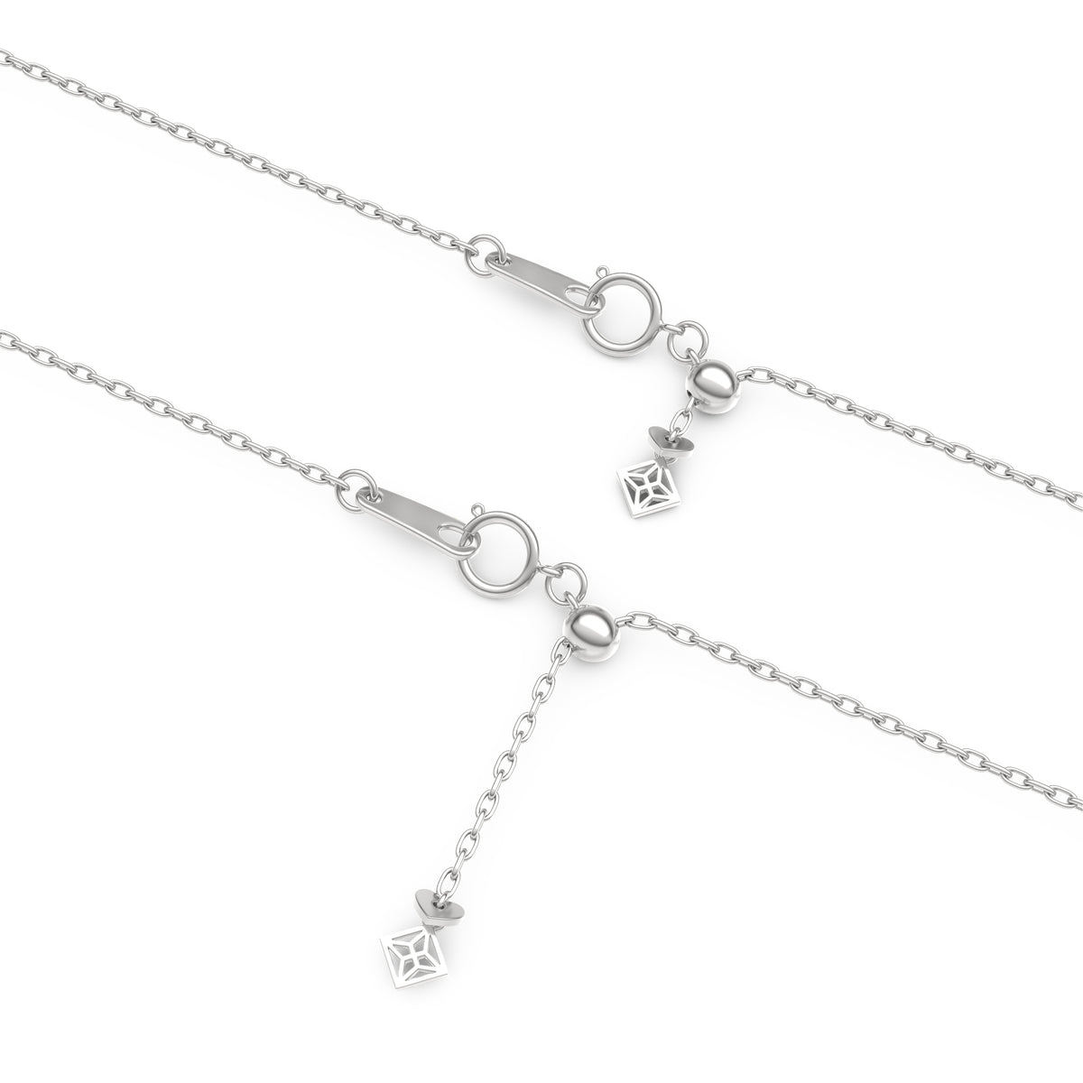 Icon Bezel 0.50ct Round Cut Lab Diamond Station Necklace in Sterling Silver