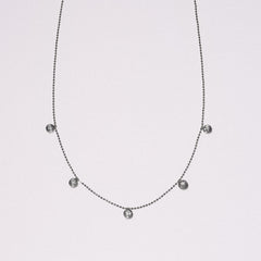 Icon Bezel 0.50ct Round Cut Lab Diamond Station Necklace in Sterling Silver