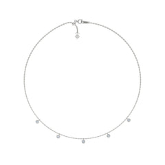 Icon Bezel 0.50ct Round Cut Lab Diamond Station Necklace in Sterling Silver