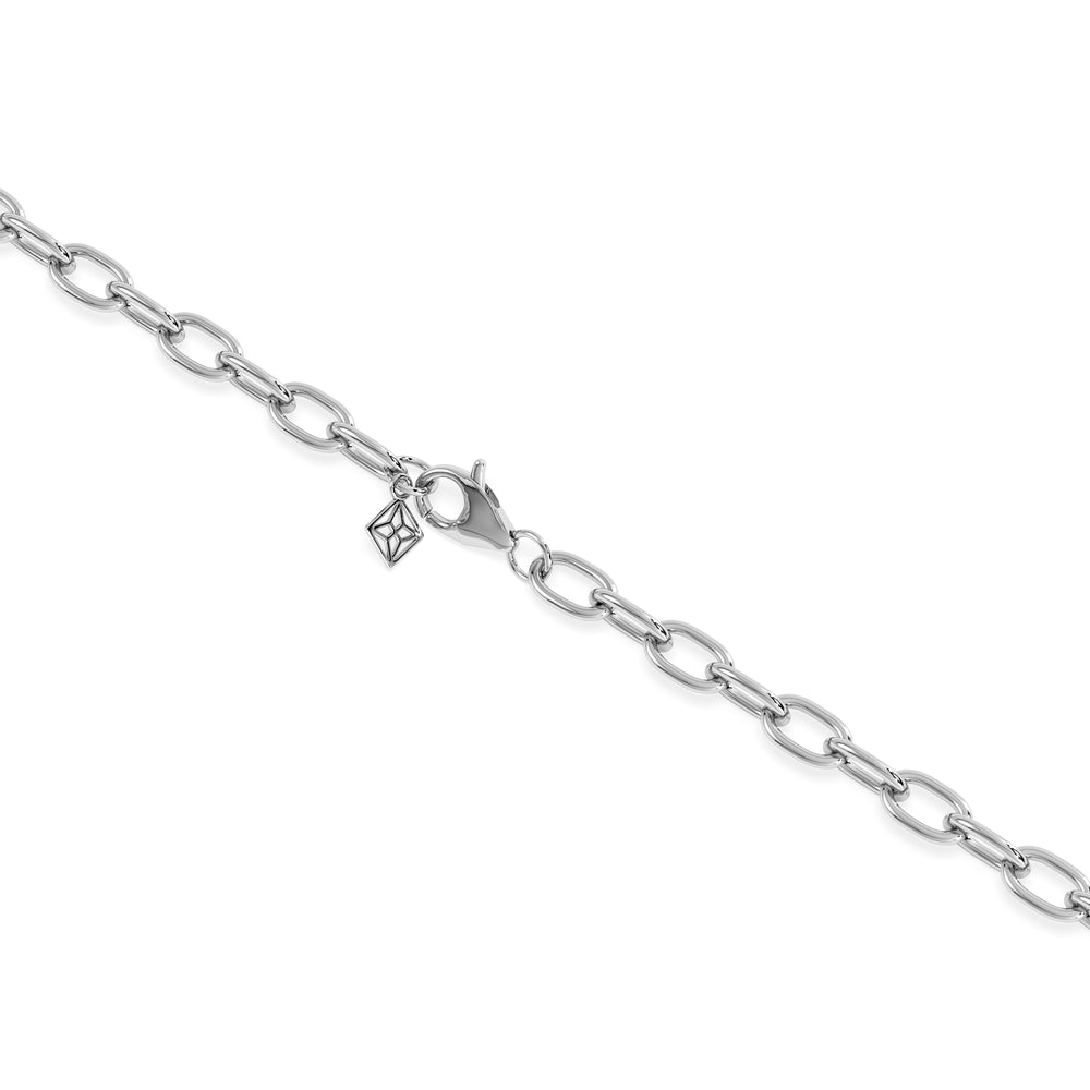 Bound Lab Diamond Link Necklace 0.87ct Round Cut in Sterling Silver