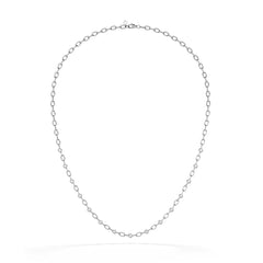 Bound Lab Diamond Link Necklace 0.87ct Round Cut in Sterling Silver