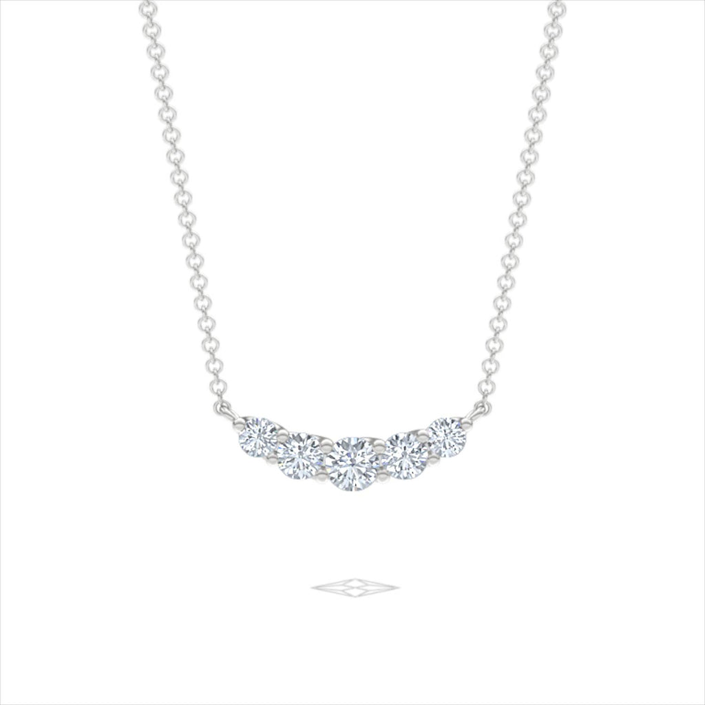 Legacy 1.00ct Round Cut Lab Diamond Necklace in 18K White Gold
