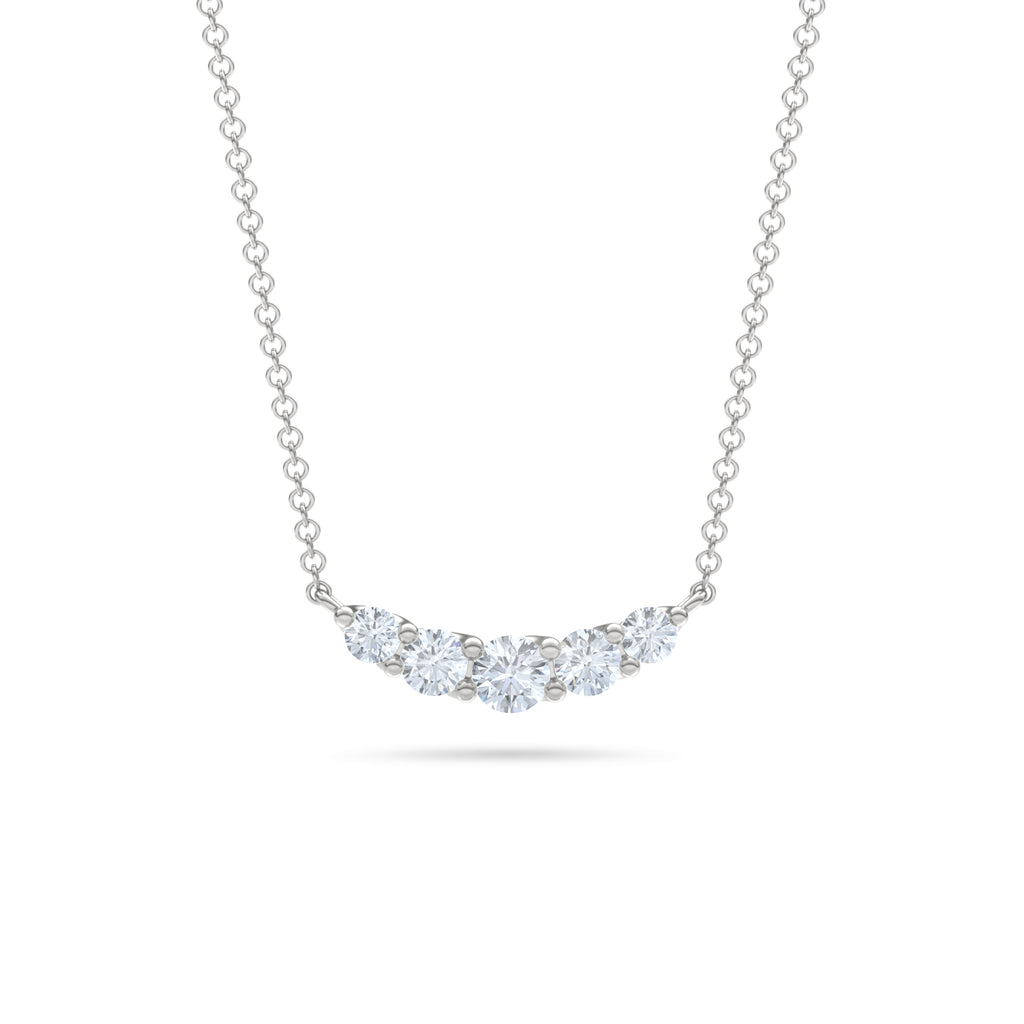 Legacy 1.00ct Round Cut Lab Diamond Necklace in 18K White Gold