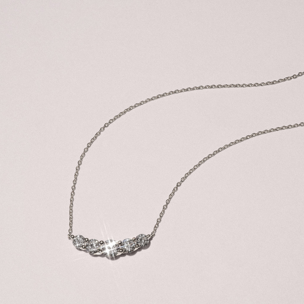 Legacy 1.00ct Round Cut Lab Diamond Necklace in 18K White Gold