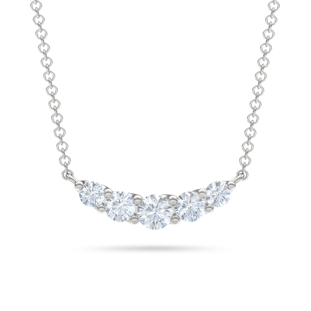 Legacy 1.00ct Round Cut Lab Diamond Necklace in 18K White Gold