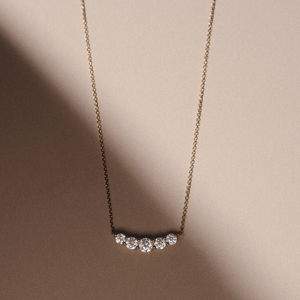 Legacy 1.00ct Round Cut Lab Diamond Necklace in 18K Yellow Gold