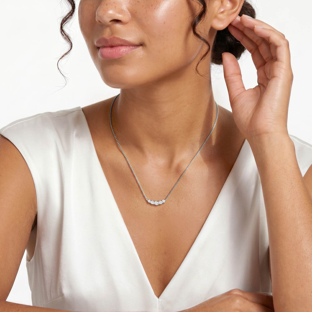 Legacy 0.50ct Round Cut Lab Diamond Necklace in 18K White Gold