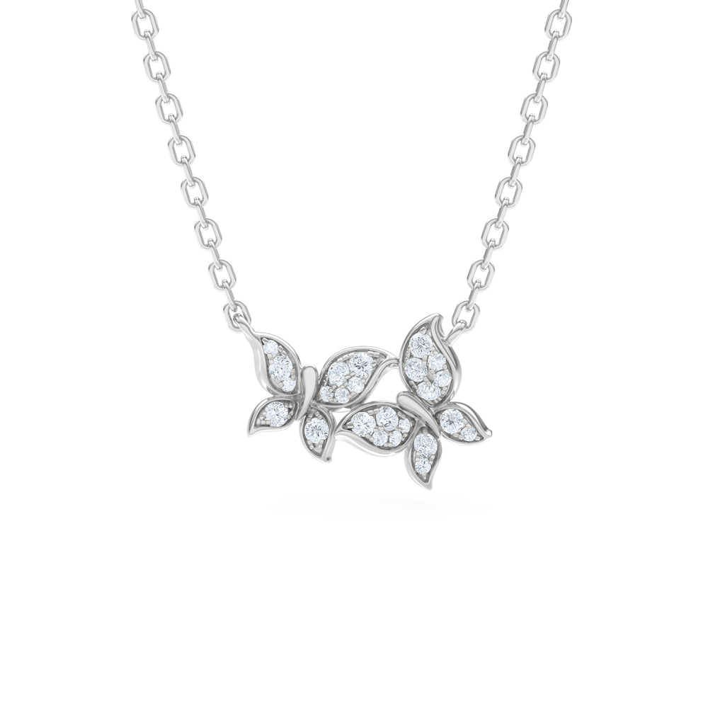 Papillon 0.20ct Lab Diamond Necklace in Sterling Silver