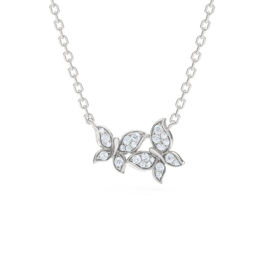 Papillon 0.20ct Lab Diamond Necklace in Sterling Silver