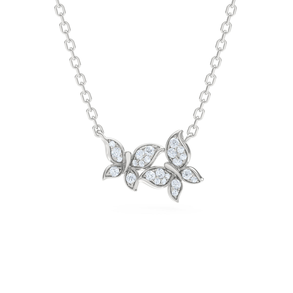 Papillon 0.20ct Lab Diamond Necklace in Sterling Silver