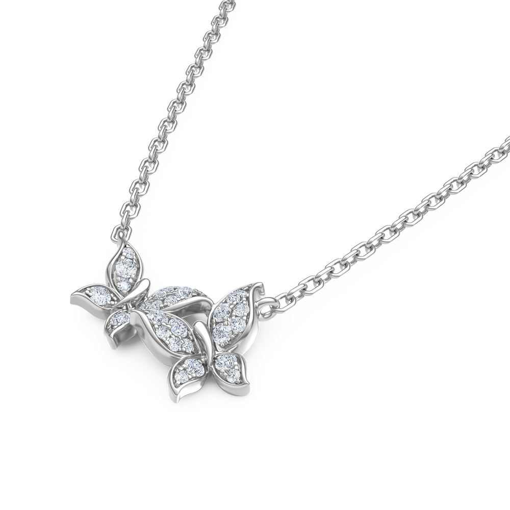 Papillon 0.20ct Lab Diamond Necklace in Sterling Silver