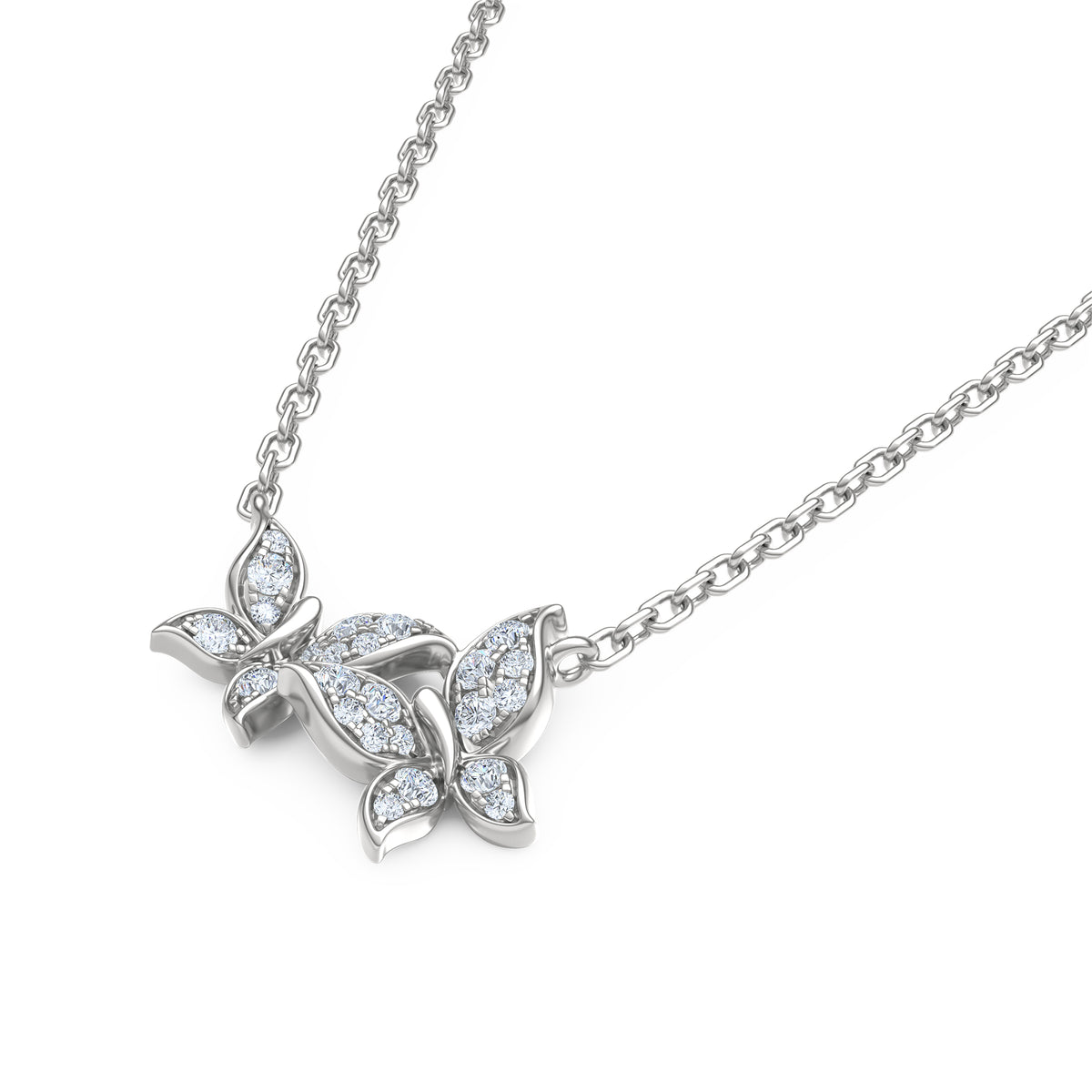 Papillon 0.20ct Lab Diamond Necklace in Sterling Silver