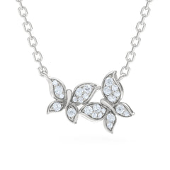 Papillon 0.20ct Lab Diamond Necklace in Sterling Silver