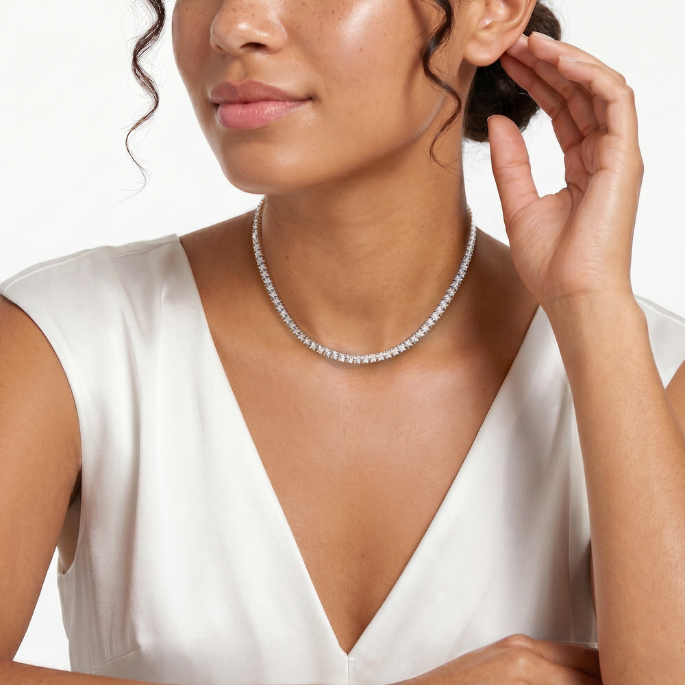 Brilliance 2.00ct Lab Diamond Chocker Tennis Necklace in Sterling Silver