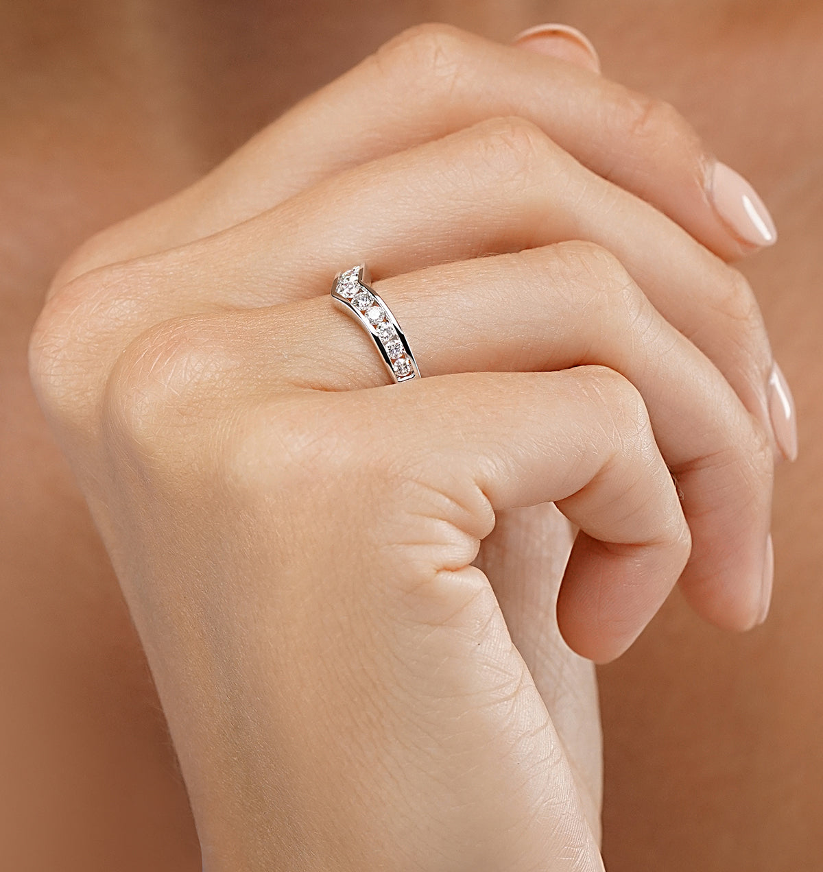 Lab Diamond Wishbone Ring 0.50ct H/Si in 9K Gold