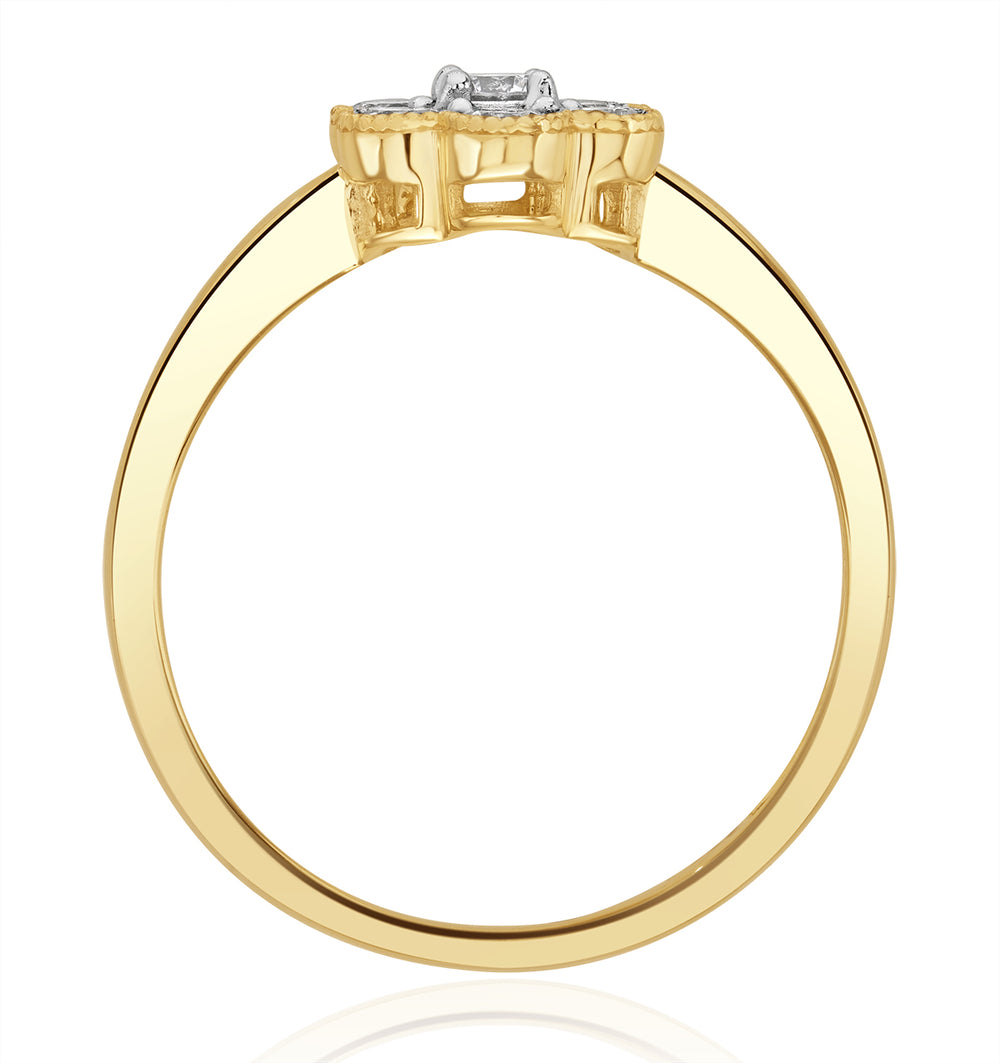 Lab Diamond Flower Ring 0.50ct H/Si in 9K Gold