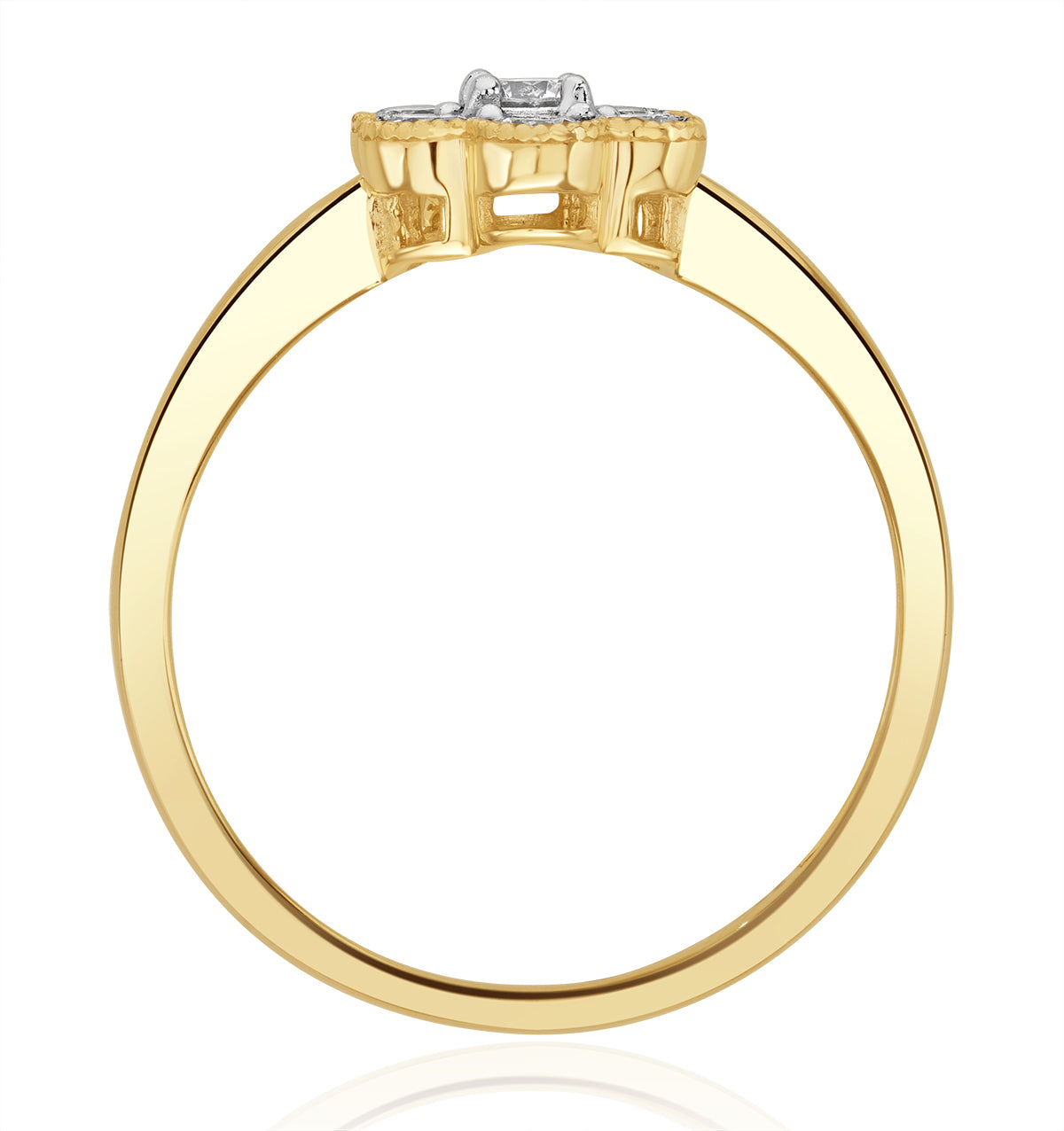 Lab Diamond Flower Ring 0.50ct H/Si in 9K Gold