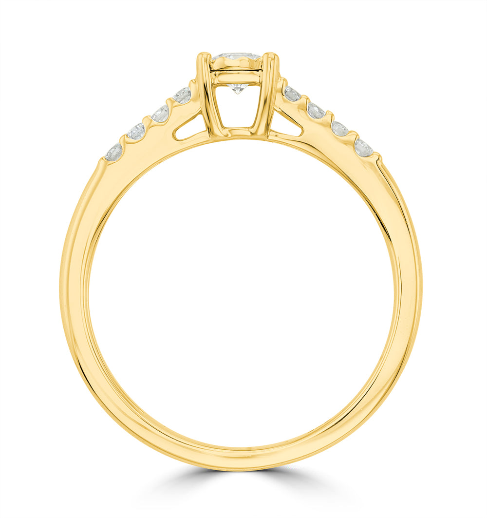 Lab Diamond Side Stone Engagement Ring 0.25ct H/Si in 9K Gold