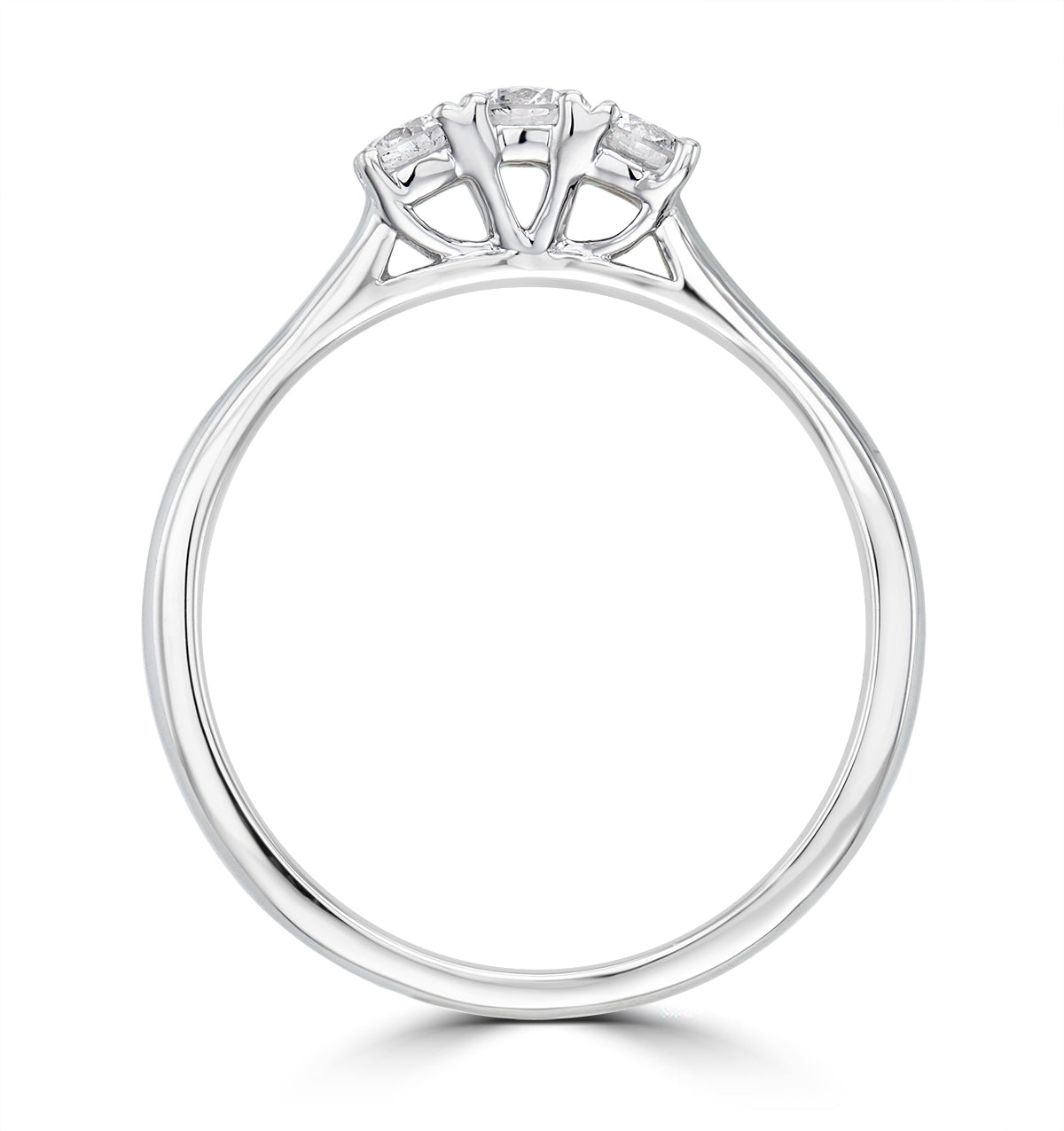 Lab Diamond 3 Stone Trilogy Ring 0.25ct H/Si Set in 9K White Gold
