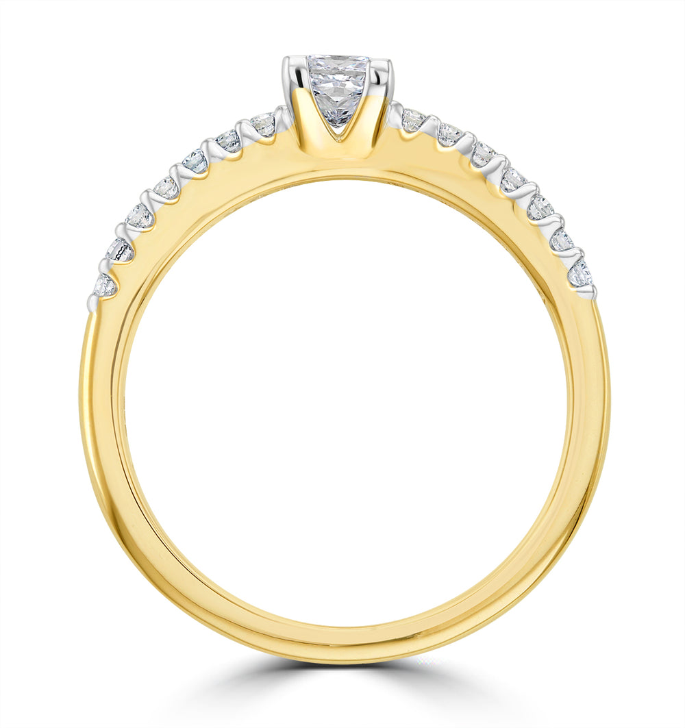 Princess Cut Lab Diamond Engagement Ring 0.50ct H/Si in 9K Gold