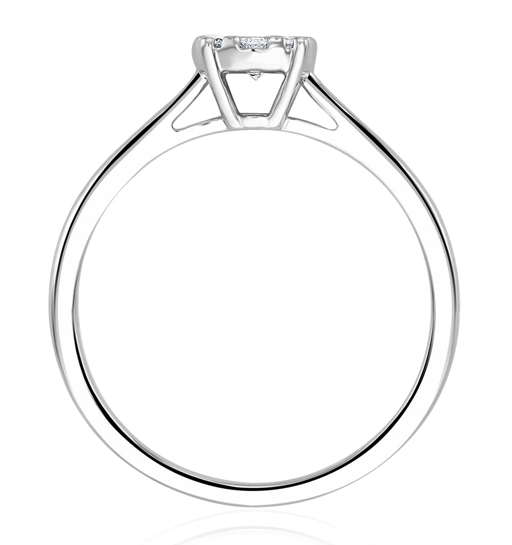 0.25ct Lab Diamond Cluster Solitaire Ring H/Si in 9K White Gold