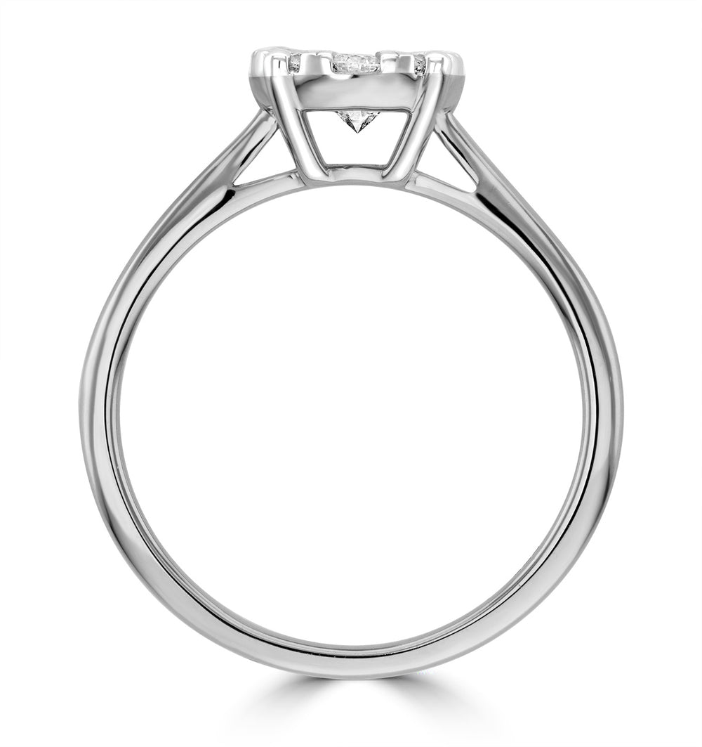 0.50ct Lab Diamond Cluster Solitaire Ring H/Si in 9K White Gold