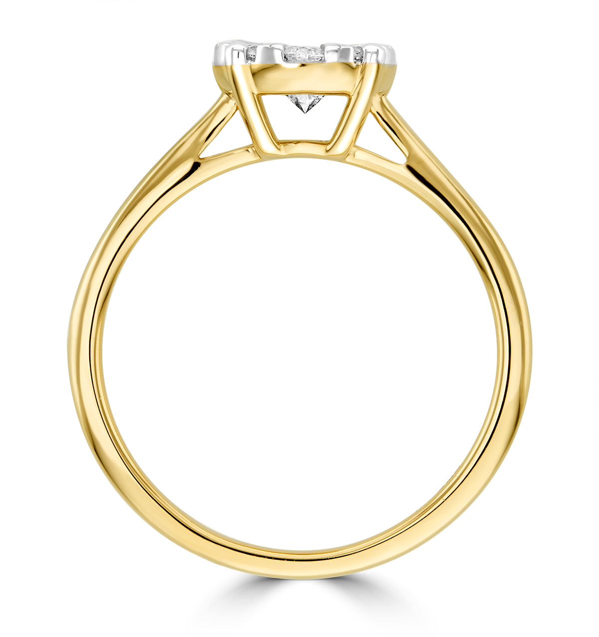 0.50ct Lab Diamond Cluster Solitaire Ring H/Si in 9K Gold