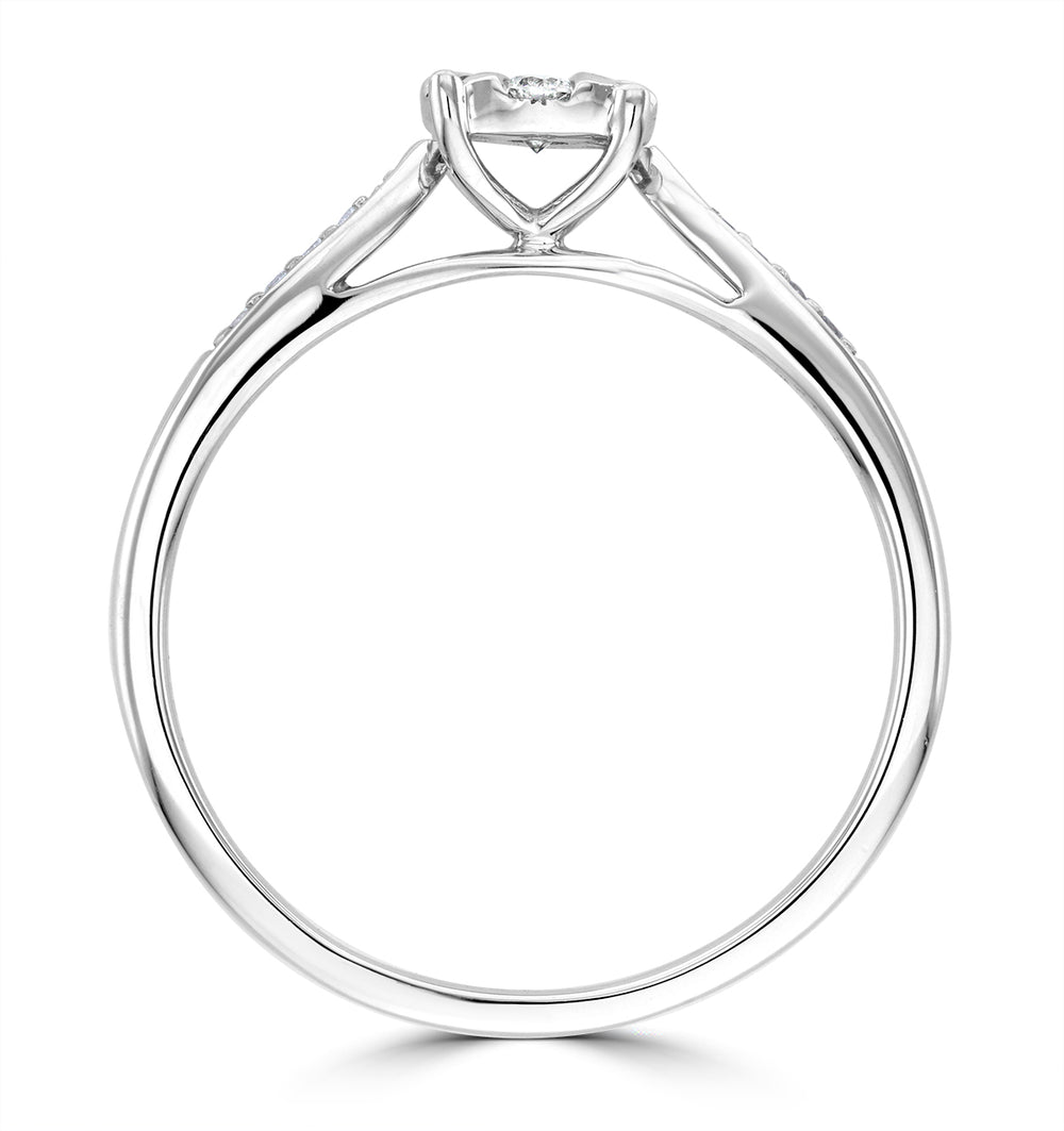 Lab Diamond Engagement Ring With Shoulders 0.25ct H/Si in 925 Silver