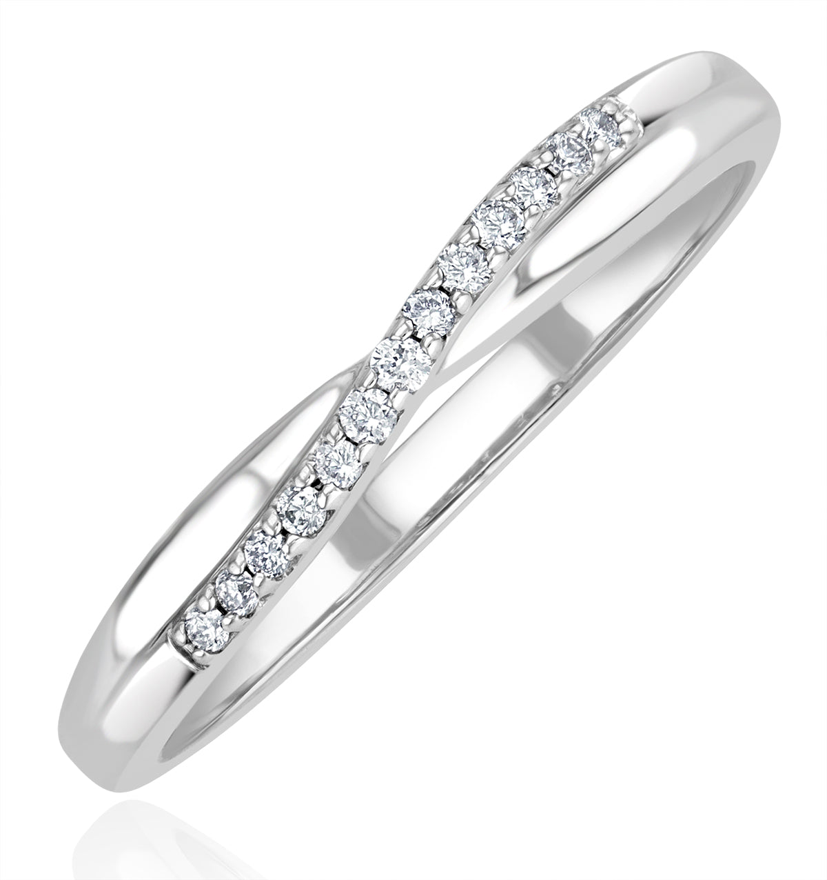 Lab Half Eternity Wave Ring 0.05ct 925