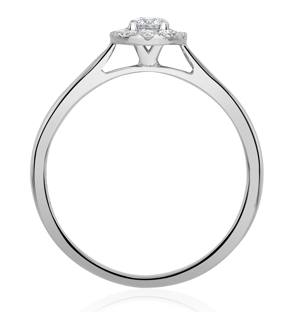 Lab Diamond Halo Engagement Ring 0.25ct H/Si in 9K White Gold