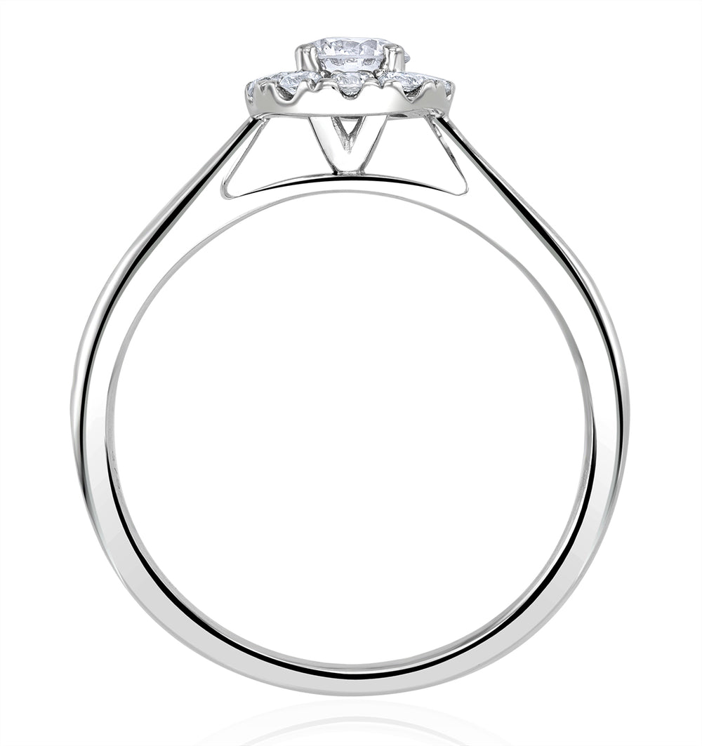 Lab Diamond Halo Engagement Ring 0.50ct H/Si in 9K White Gold