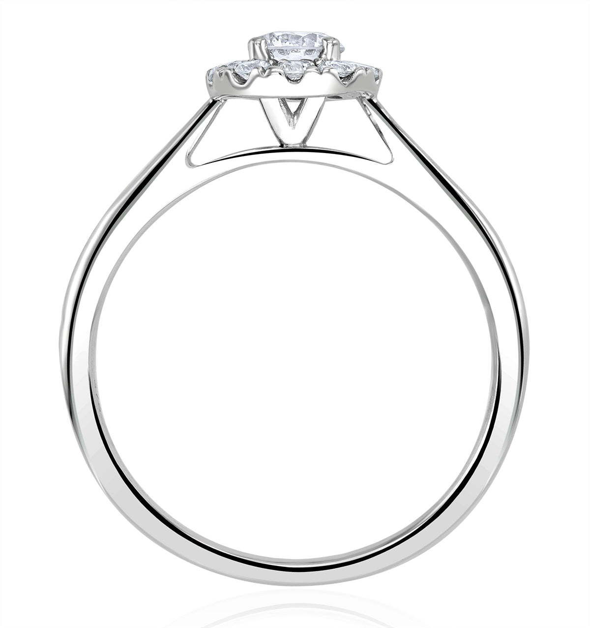 Lab Diamond Halo Engagement Ring 0.50ct H/Si in 9K White Gold