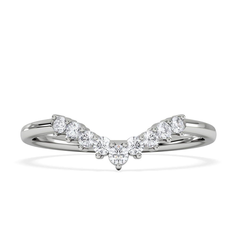 Starlit 0.15ct Lab Diamond Wishbone Ring H/Si Quality in 925 Sterling Silver