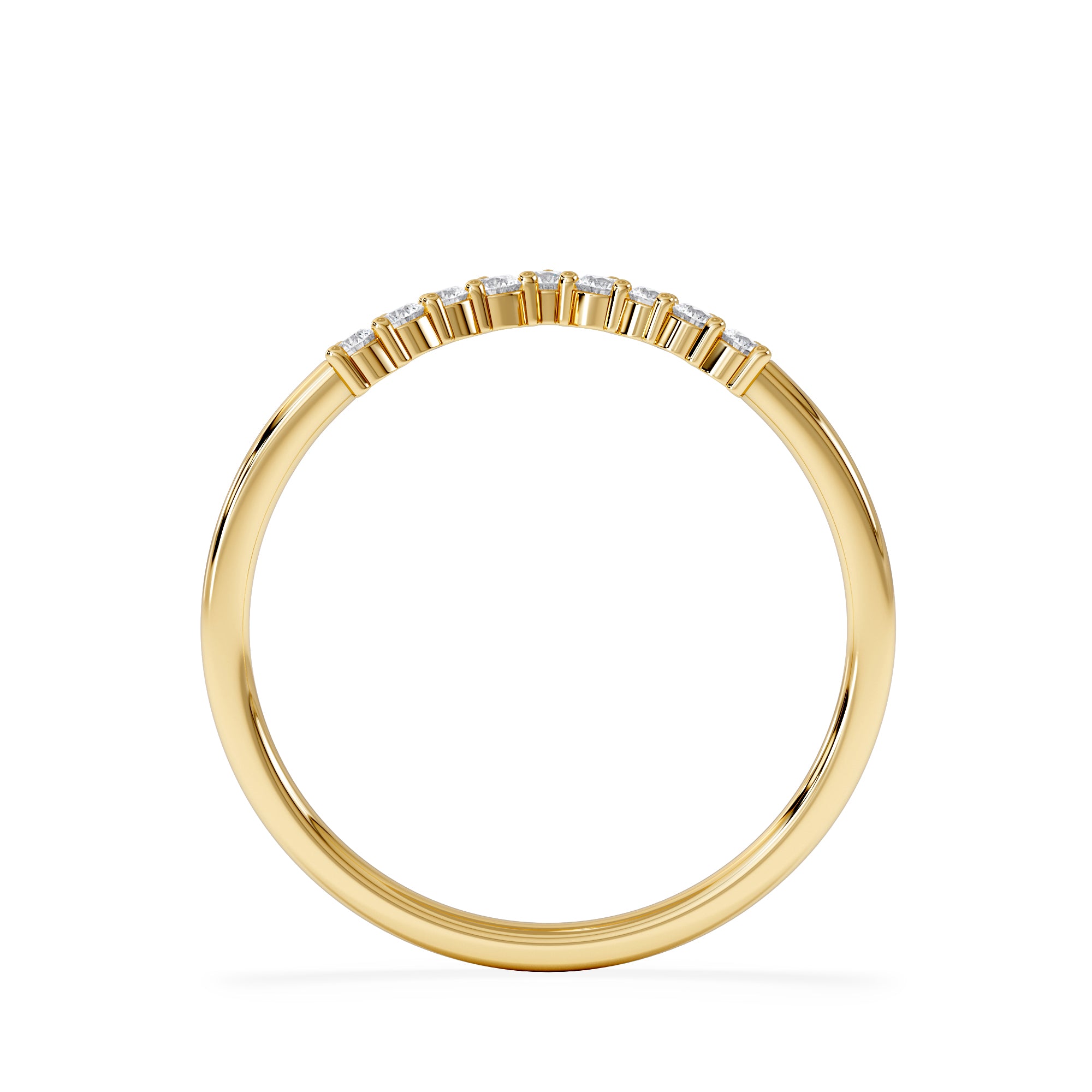 Starlit 0.15ct Lab Diamond Wishbone Ring H/Si Quality in 9K Yellow Gold