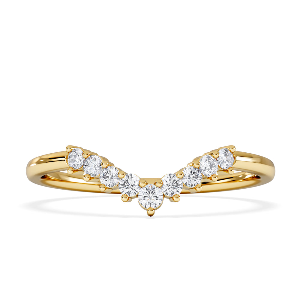 Starlit 0.15ct Lab Diamond Wishbone Ring H/Si Quality in 9K Yellow Gold