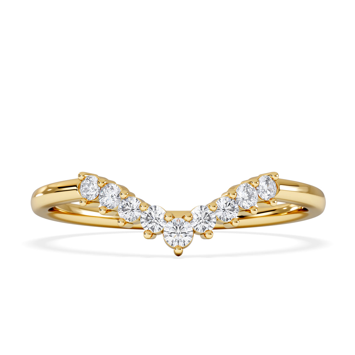 Starlit 0.15ct Lab Diamond Wishbone Ring H/Si Quality in 18K Gold Vermeil