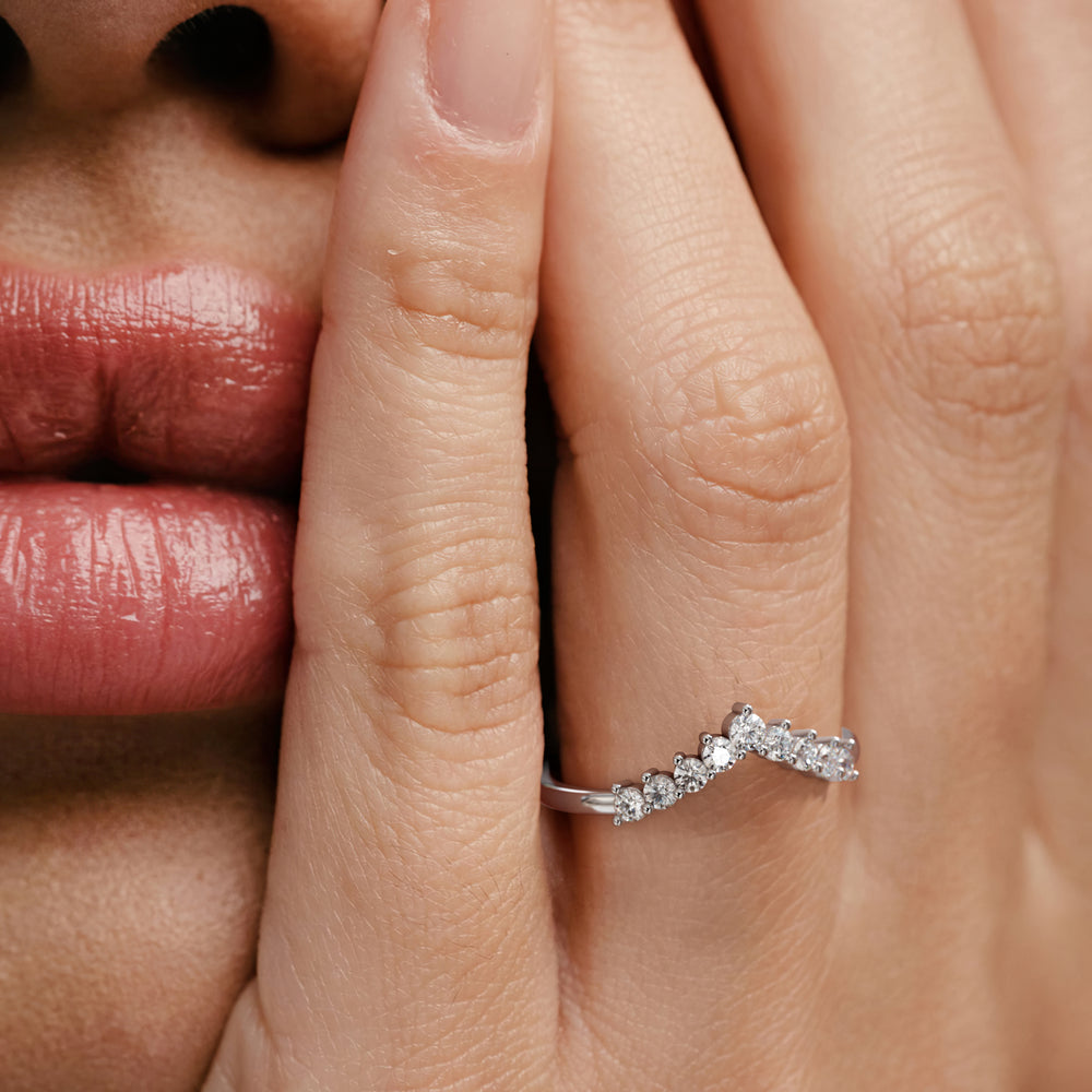 Starlit 0.30ct Lab Diamond Wishbone Ring H/Si Quality in 9K White Gold