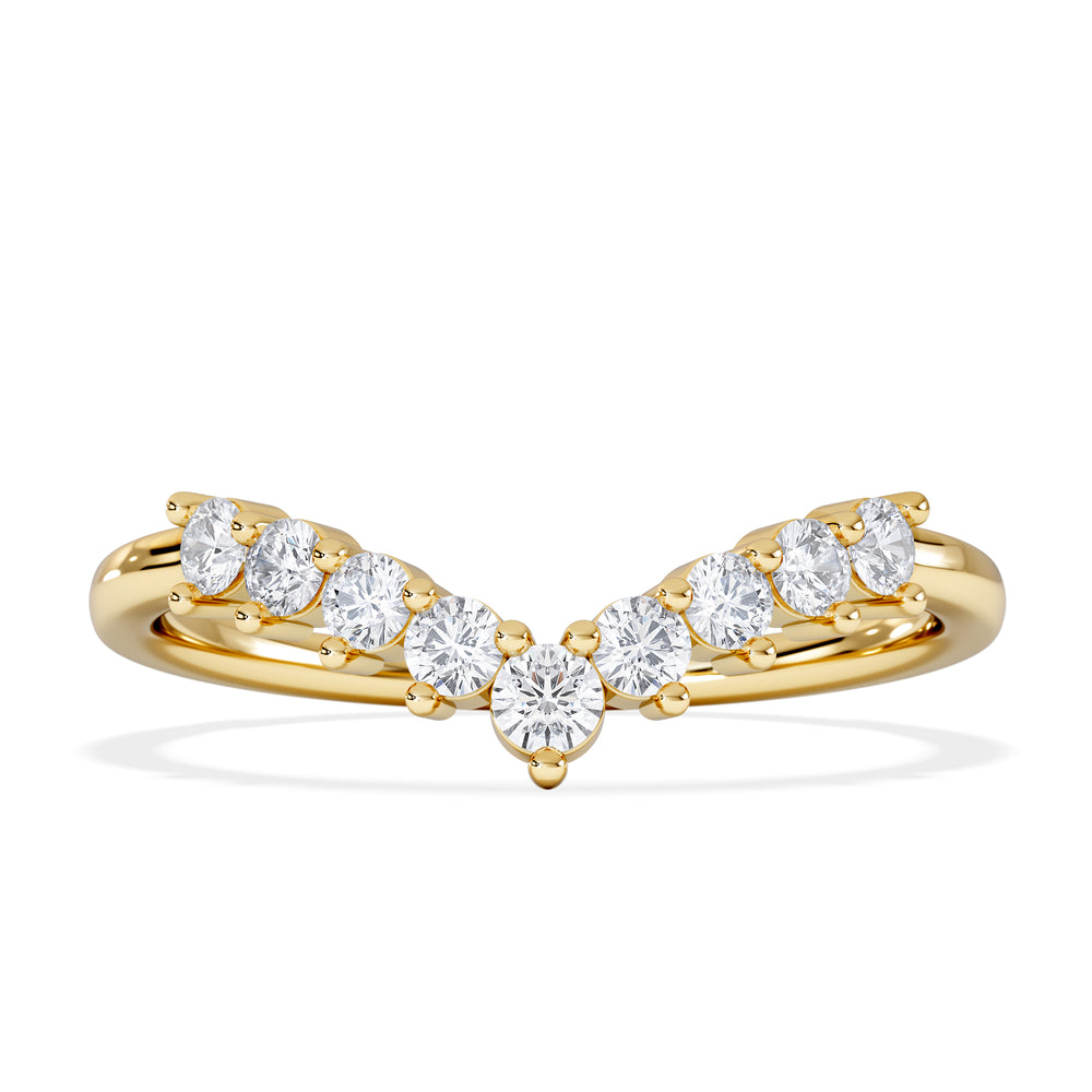 Starlit 0.30ct Lab Diamond Wishbone Ring H/Si Quality in 9K Yellow Gold