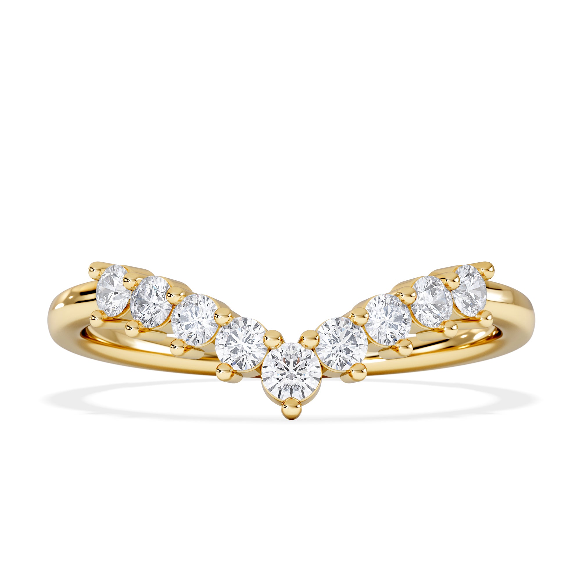 Starlit 0.30ct Lab Diamond Wishbone Ring H/Si Quality in 9K Yellow Gold