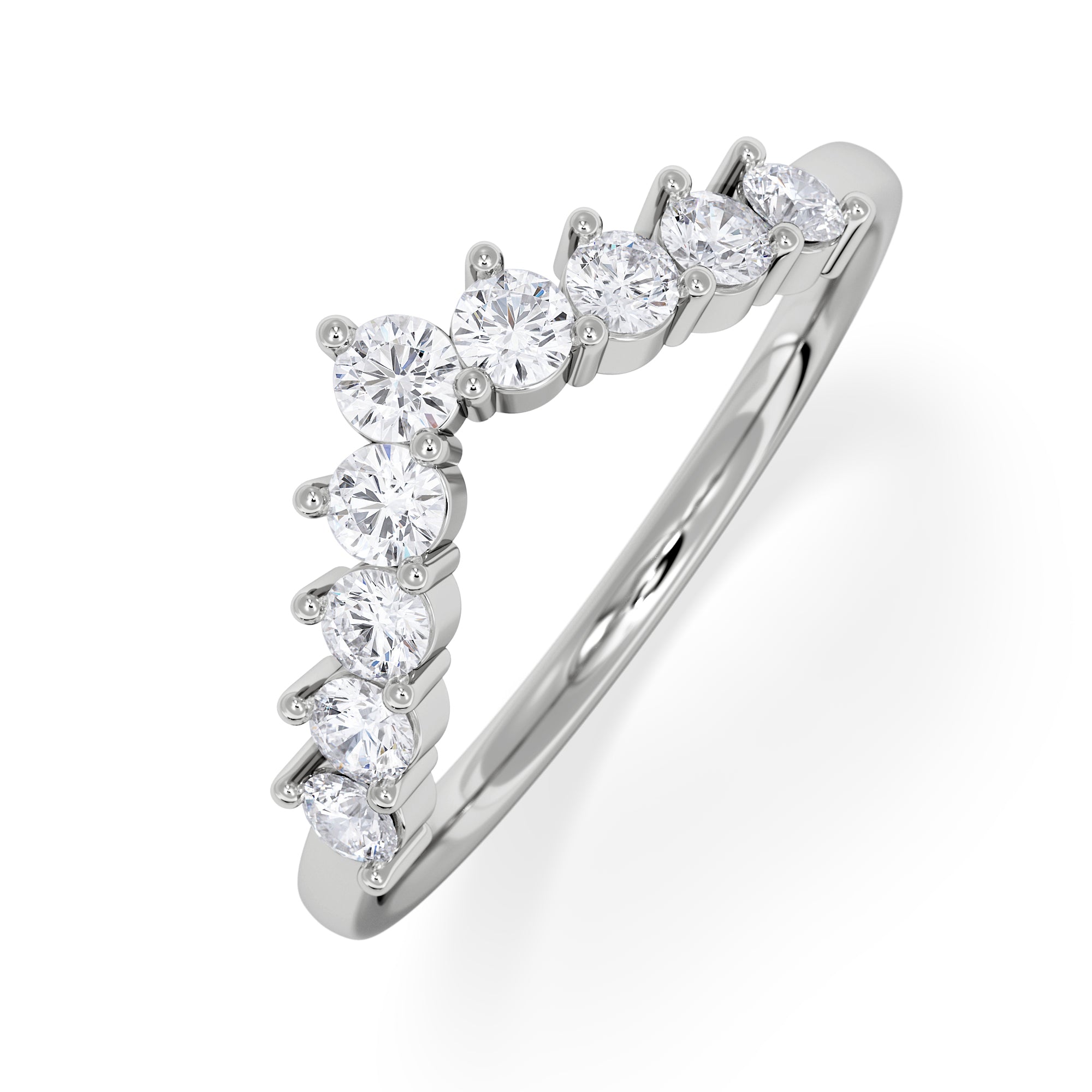 Starlit 0.50ct Lab Diamond Wishbone Ring H/Si Quality in 9K White Gold