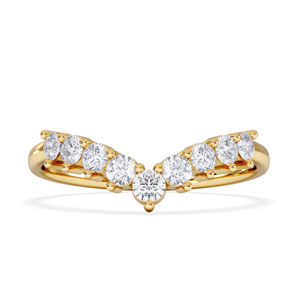 Starlit 0.50ct Lab Diamond Wishbone Ring H/Si Quality in 9K Yellow Gold