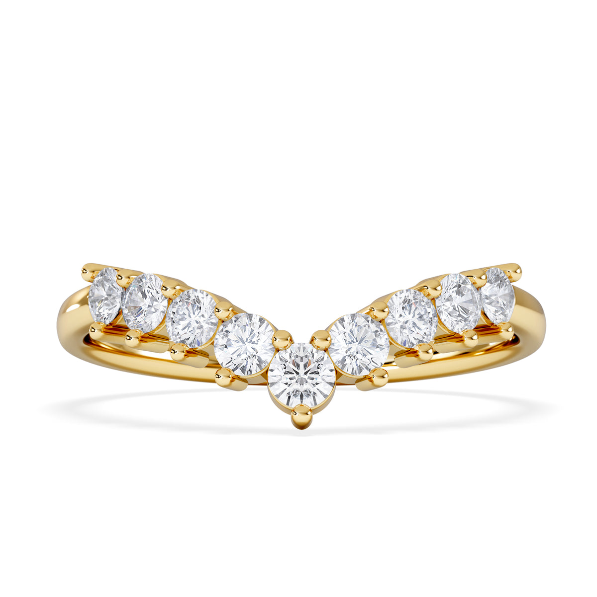 Starlit 0.50ct Lab Diamond Wishbone Ring H/Si Quality in 9K Yellow Gold