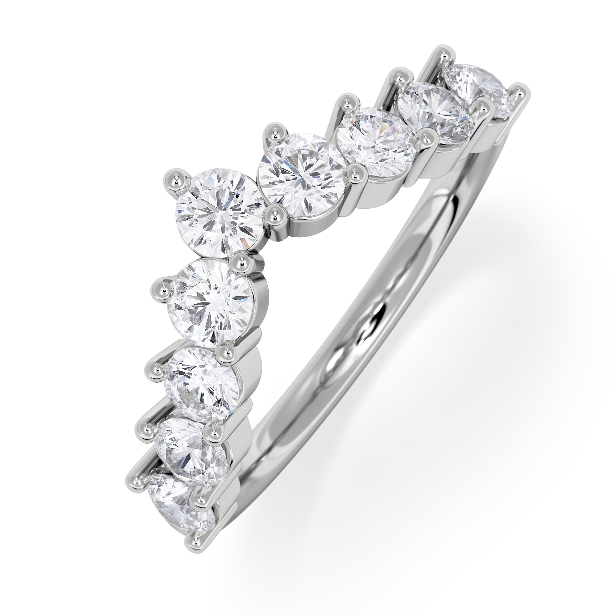 Starlit 0.75ct Lab Diamond Wishbone Ring H/Si Quality in 9K White Gold