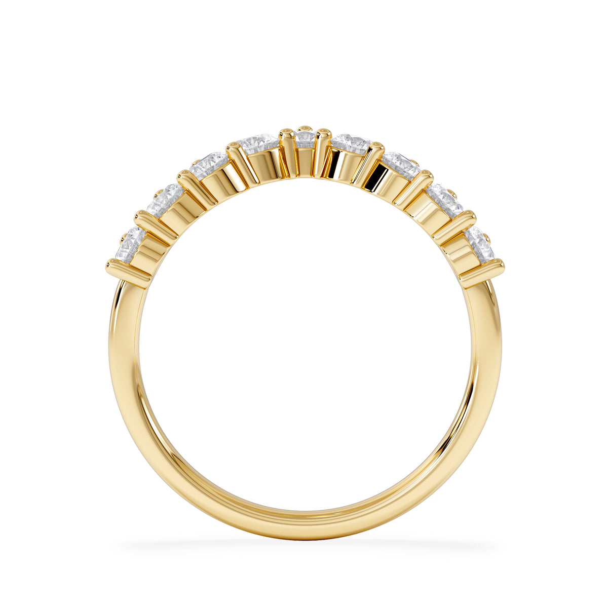 Starlit 0.75ct Lab Diamond Wishbone Ring H/Si Quality in 9K Yellow Gold
