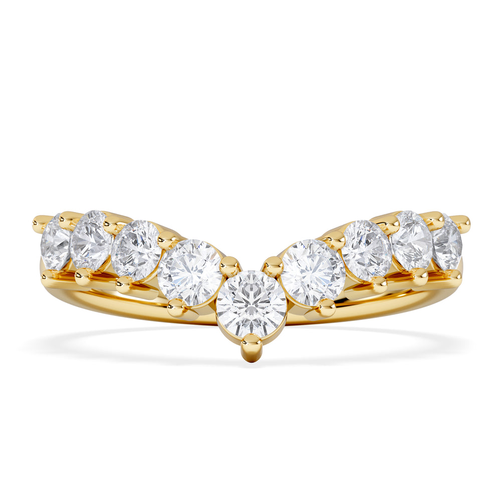 Starlit 0.75ct Lab Diamond Wishbone Ring H/Si Quality in 9K Yellow Gold