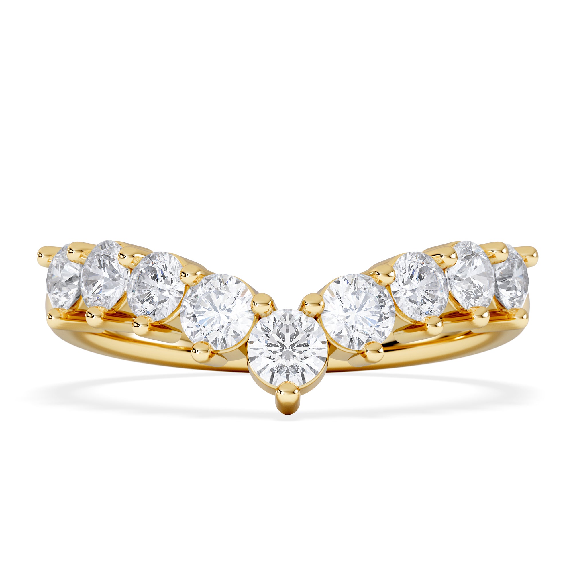 Starlit 0.75ct Lab Diamond Wishbone Ring H/Si Quality in 9K Yellow Gold