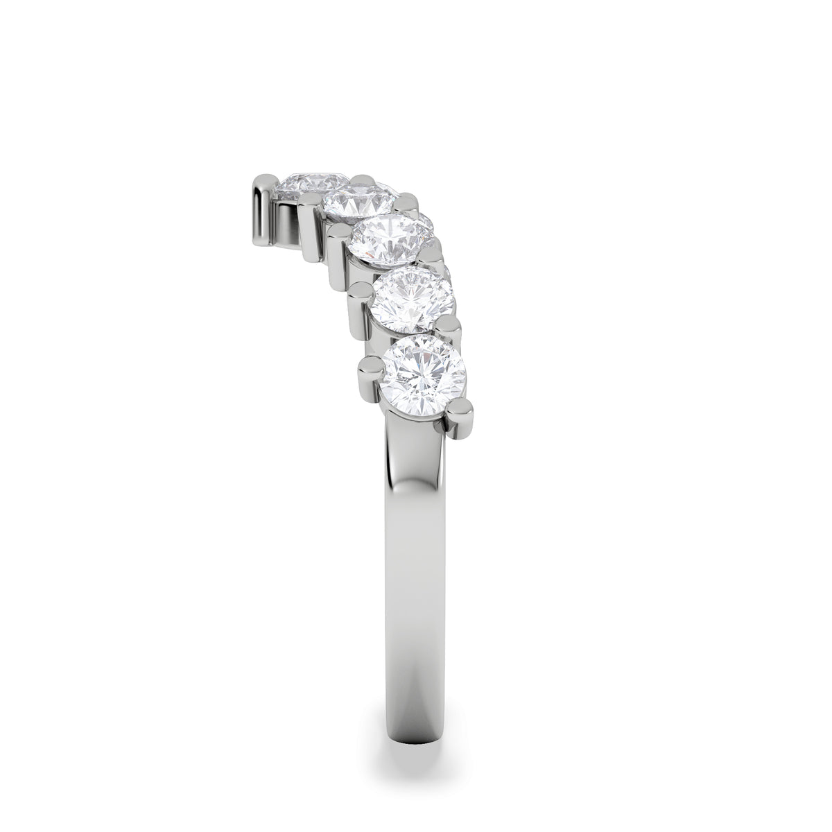 Starlit 1.00ct Lab Diamond Wishbone Ring H/Si Quality in 9K White Gold