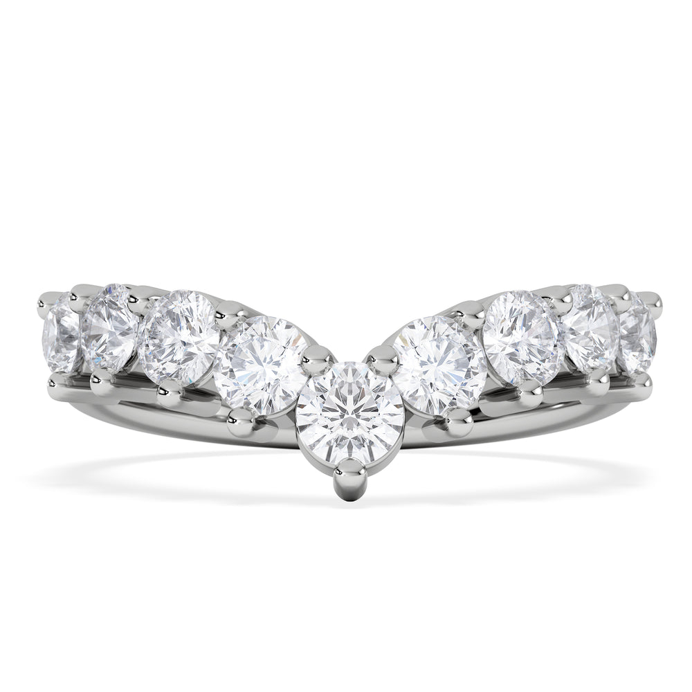 Starlit 1.00ct Lab Diamond Wishbone Ring H/Si Quality in 9K White Gold
